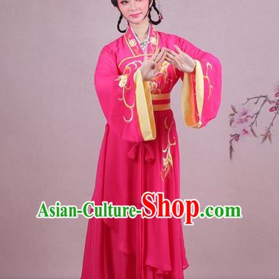 Traditional China Beijing Opera Palace Lady Costume Embroidered Servant Girl Dress, Ancient Chinese Peking Opera Diva Embroidery Rosy Clothing