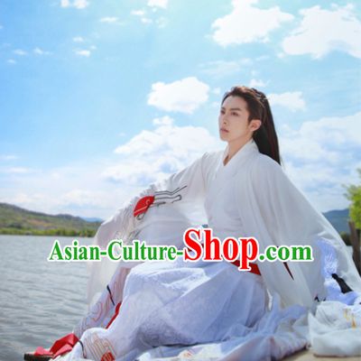 Chinese Classical Embroidered Crane Hanfu Clothing for Men or Women