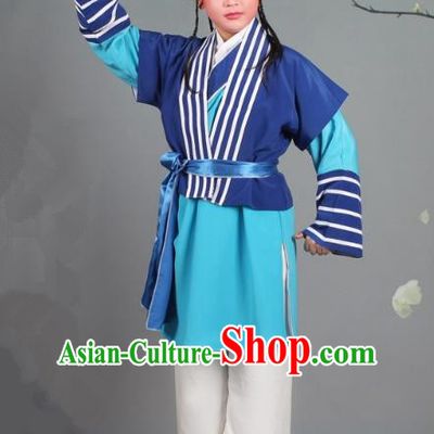Traditional China Beijing Opera Livehand Costume Scholar Embroidered Navy Robe, Ancient Chinese Peking Opera Book Boy Embroidery Clothing