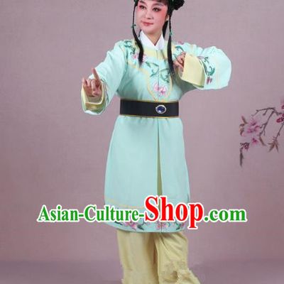 Traditional China Beijing Opera Boy Book Costume Scholar Embroidered Green Robe, Ancient Chinese Peking Opera Livehand Clothing