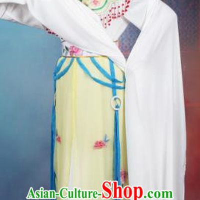 Traditional China Beijing Opera Young Lady Hua Tan Costume Yellow Embroidered Dress, Ancient Chinese Peking Opera Diva Senior Concubine Embroidery Peony Clothing