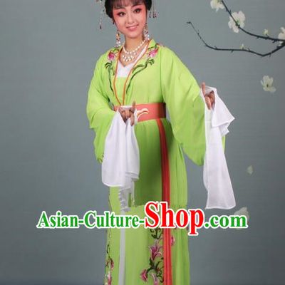 Traditional China Beijing Opera Young Lady Hua Tan Costume Princess Green Embroidered Dress, Ancient Chinese Peking Opera Diva Embroidery Clothing