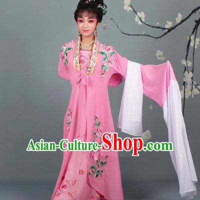 Traditional China Beijing Opera Young Lady Hua Tan Costume Princess Pink Embroidered Cape, Ancient Chinese Peking Opera Diva Embroidery Dress Clothing