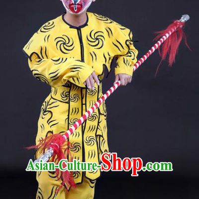 Traditional China Beijing Opera Takefu Costume, Ancient Chinese Peking Opera Wu-Sheng Handsome Monkey King Clothing for Kids