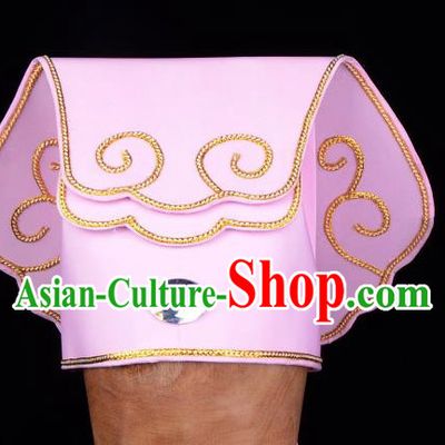 Traditional China Beijing Opera Young Men Hair Accessories Scholar Share-Win Headwear, Ancient Chinese Peking Opera Niche Pink Hat