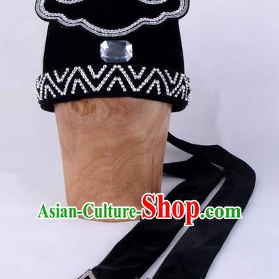 Traditional China Beijing Opera Young Men Hair Accessories Scholar Share-Win Headwear, Ancient Chinese Peking Opera Niche Black Hat