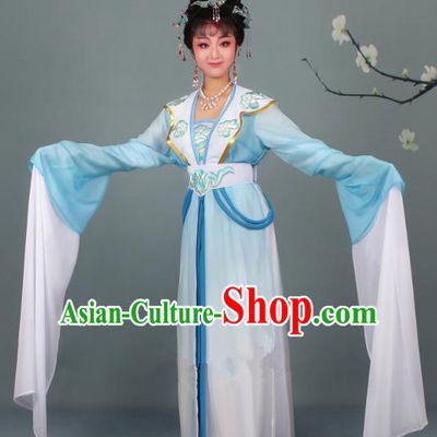 Top Grade Professional Beijing Opera Palace Lady Costume Hua Tan Blue Embroidered Clothing, Traditional Ancient Chinese Peking Opera Diva Embroidery Clothing