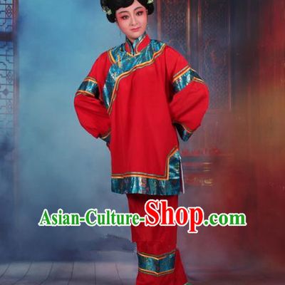 Traditional China Beijing Opera Old Women Costume Matchmaker Embroidered Red Clothing, Ancient Chinese Peking Opera Pantaloon Clothing