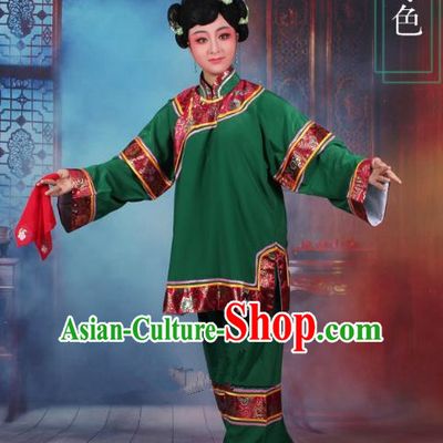 Traditional China Beijing Opera Old Women Costume Matchmaker Embroidered Green Clothing, Ancient Chinese Peking Opera Pantaloon Clothing