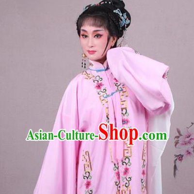 Top Grade Professional Beijing Opera Female Role Costume Pink Embroidered Cape, Traditional Ancient Chinese Peking Opera Diva Embroidery Clothing