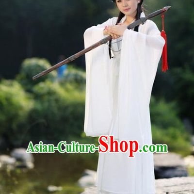 Traditional Chinese Young Lady Swordswoman Costume, Elegant Hanfu Chinese Ancient Heroine Little Dragon Maiden Dress Clothing