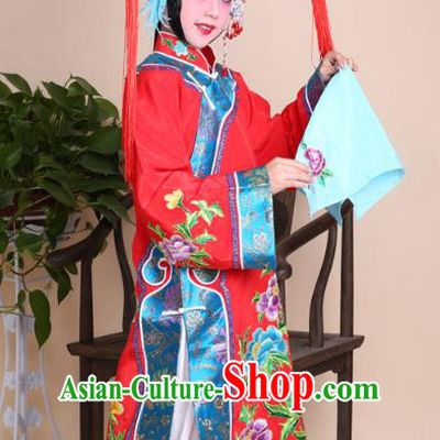 Top Grade Professional China Beijing Opera Costume Manchu Embroidered Dress and Headwear, Ancient Chinese Peking Opera Qing Dynasty Diva Hua Tan Embroidery Clothing for Kids