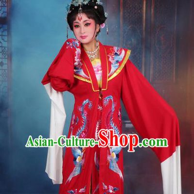 Top Grade Professional Beijing Opera Palace Lady Costume Hua Tan Embroidered Red Dress, Traditional Ancient Chinese Peking Opera Diva Embroidery Clothing