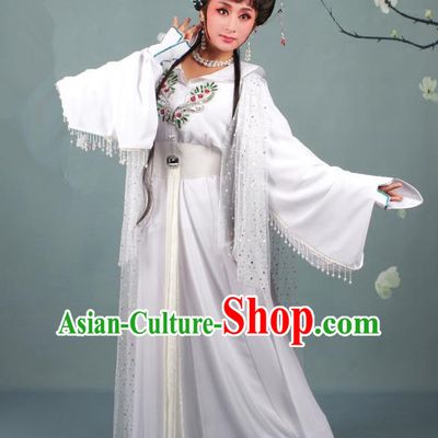 Top Grade Professional Beijing Opera Diva Costume Lady White Snake Dress, Traditional Ancient Chinese Peking Opera Hua Tan Princess Embroidery Clothing