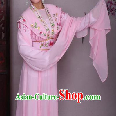 Top Grade Professional Beijing Opera Hua Tan Costume Pink Embroidered Dress, Traditional Ancient Chinese Peking Opera Diva Embroidery Clothing