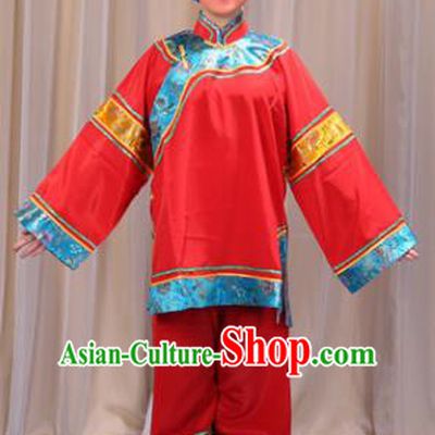 Top Grade Professional Beijing Opera Old Women Costume Pantaloon Embroidered Red Clothing, Traditional Ancient Chinese Peking Opera Matchmakers Embroidery Clothing