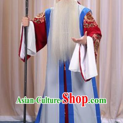 Top Grade Professional Beijing Opera Old Men Costume Long Waistcoat, Traditional Ancient Chinese Peking Opera Laosheng-role Clothing