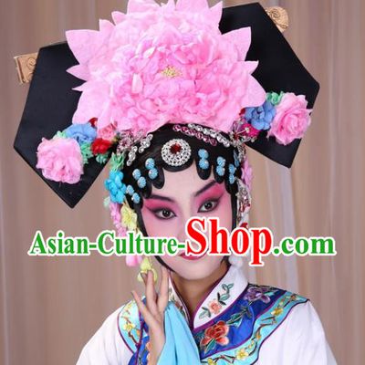 Traditional China Beijing Opera Hua Tan Hair Accessories Manchu Princess Hairpin, Ancient Chinese Peking Opera Women Hairpins Qing Dynasty Diva Temple Kanzashi Headwear