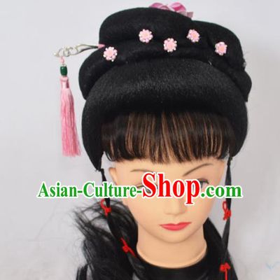 Traditional Handmade Chinese Classical Peking Opera Young Lady Wigs and Hair Accessories, China Beijing Opera Princess Hairpin Hair Headgear
