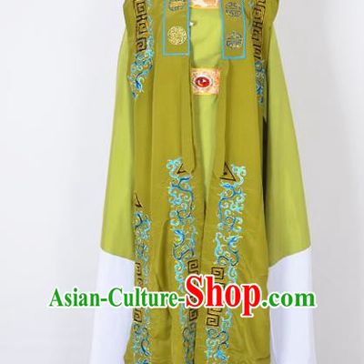 Traditional Chinese Professional Peking Opera Old Men Costume, China Beijing Opera Milord Ministry Councillor Embroidery Green Long Robe Clothing