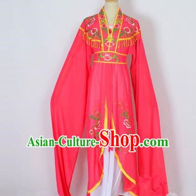 Traditional Chinese Professional Peking Opera Embroidery Plum Blossom Costume, China Beijing Opera Female Diva Cloud Shoulder Clothing Rosy Long Robe
