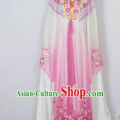 Traditional Chinese Professional Peking Opera Shaoxing Opera Costume Embroidery Purple Mantel, China Beijing Opera Female Diva Clothing Long Shawl Dress