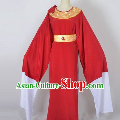 Traditional Chinese Professional Peking Opera Shaoxing Opera Old Men Costume, China Beijing Opera Ministry Councillor Clothing Red Long Robe and Belt Complete Set