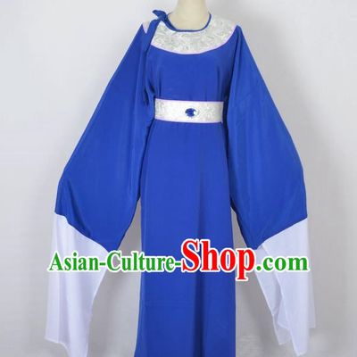 Traditional Chinese Professional Peking Opera Shaoxing Opera Old Men Costume, China Beijing Opera Ministry Councillor Clothing Blue Long Robe and Belt Complete Set
