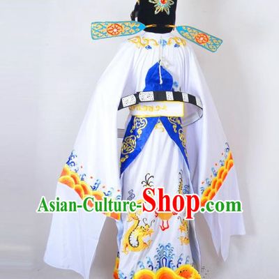 Traditional Chinese Professional Peking Opera Costume Embroidered Robe, China Beijing Opera Shaoxing Opera Gwanbok Clothing and Headwear Complete Set
