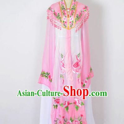 Traditional Chinese Professional Peking Opera Nobility Lady Water Sleeve Costume Embroidery Pink Shawl, China Beijing Opera Shaoxing Opera Royal Princess Dress Clothing