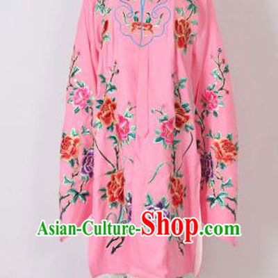 Traditional Chinese Professional Peking Opera Nobility Lady Costume Pink Mantel, China Beijing Opera Shaoxing Opera Embroidery Diva Hua Tan Dress Clothing