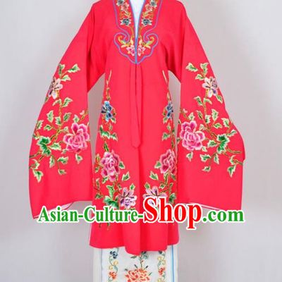 Traditional Chinese Professional Peking Opera Nobility Lady Costume Rosy Mantel, China Beijing Opera Shaoxing Opera Embroidery Diva Hua Tan Dress Clothing