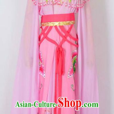 Traditional Chinese Professional Peking Opera Nobility Lady Costume Water Sleeve Pink Dress, China Beijing Opera Shaoxing Opera Embroidery Diva Hua Tan Dress Clothing
