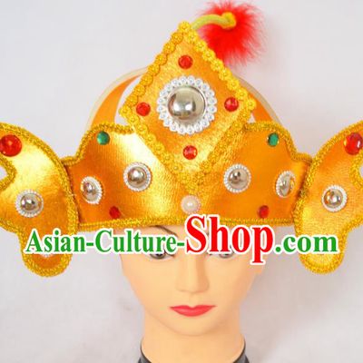 Traditional Handmade Chinese Classical Peking Opera Female General Hat, China Beijing Opera Warrior Headwear