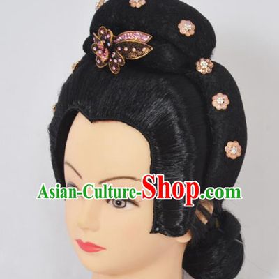 Traditional Handmade Chinese Classical Peking Opera Young Lady Hair Accessories and Wigs, China Beijing Opera Maidservants Diva Headwear