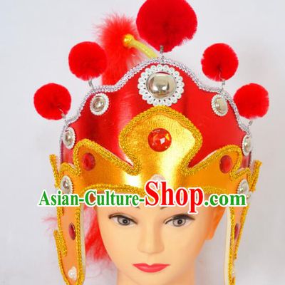 Traditional Handmade Chinese Classical Peking Opera Female General Hat, China Beijing Opera Warrior Headwear