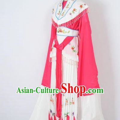 Traditional Chinese Professional Peking Opera Nobility Lady Costume Rosy Dress, China Beijing Opera Shaoxing Opera Embroidery Diva Hua Tan Dress Clothing