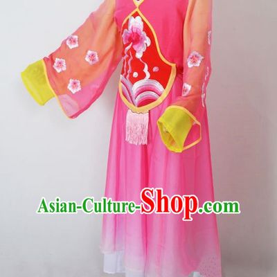 Traditional Chinese Professional Peking Opera Sitting Children Costume, China Beijing Opera Shaoxing Opera Seventh Fairy Rosy Uniform Princess Embroidery Dress Clothing