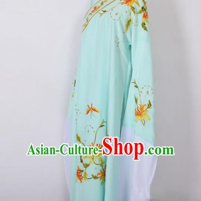 Traditional Chinese Professional Peking Opera Niche Young Men Costume, China Beijing Opera Prince Embroidery Chrysanthemum Blue Robe Clothing