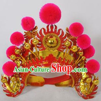 Traditional Handmade Chinese Classical Peking Opera Blues Accessories Rosy Venonat Hat, China Beijing Opera Swordplay Warriors Headwear