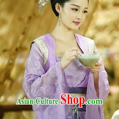 Traditional Chinese Northern and Southern Dynasties Princess Costume and Headpiece Complete Set, Princess Agents China Ancient Infanta Hanfu Dress Clothing for Women