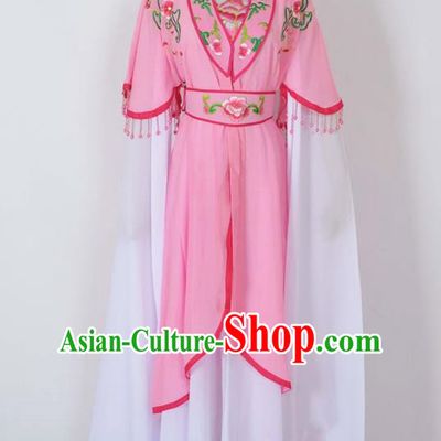 Traditional Chinese Professional Peking Opera Young Lady Costume Embroidery Pink Dress, China Beijing Opera Diva Hua Tan Water Sleeve Clothing