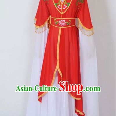 Traditional Chinese Professional Peking Opera Young Lady Costume Embroidery Red Dress, China Beijing Opera Diva Hua Tan Water Sleeve Clothing