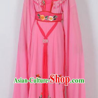 Traditional Chinese Professional Peking Opera Young Lady Seven Fairies Costume Pink Embroidery Dress, China Beijing Opera Diva Hua Tan Embroidered Robe Clothing