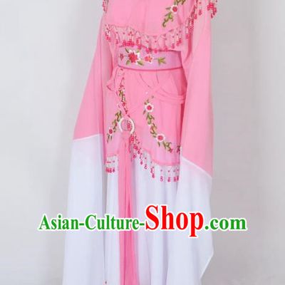Traditional Chinese Professional Peking Opera Young Lady Jordan-Sitting Costume Pink Embroidery Dress, China Beijing Opera Diva Hua Tan Embroidered Princess Clothing