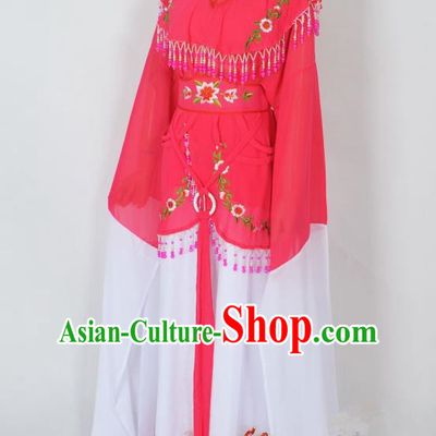 Traditional Chinese Professional Peking Opera Young Lady Jordan-Sitting Costume Rosy Embroidery Dress, China Beijing Opera Diva Hua Tan Embroidered Princess Clothing