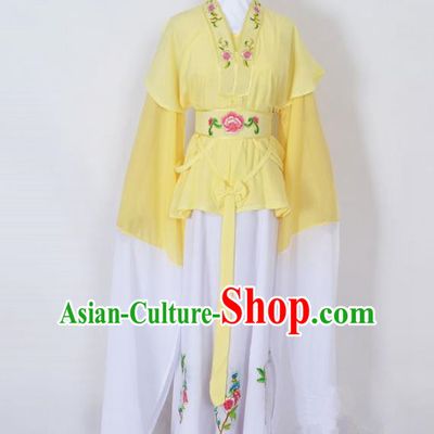 Traditional Chinese Professional Peking Opera Jordan-Sitting Water Sleeve Costume Yellow Embroidery Dress, China Beijing Opera Diva Hua Tan Embroidered Clothing