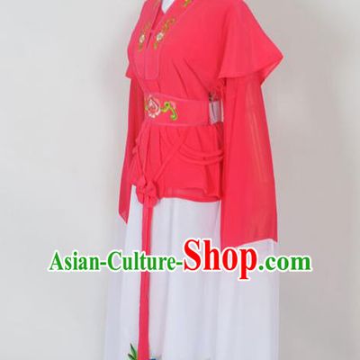 Traditional Chinese Professional Peking Opera Jordan-Sitting Water Sleeve Costume Rosy Embroidery Dress, China Beijing Opera Diva Hua Tan Embroidered Clothing