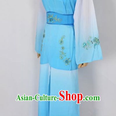 Traditional Chinese Professional Peking Opera Jordan-Sitting Maidservants Blue Costume, China Beijing Opera Diva Hua Tan Palace Lady Embroidered Clothing
