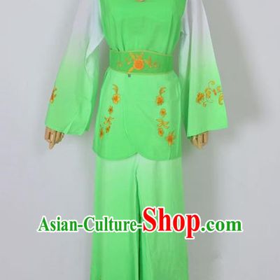 Traditional Chinese Professional Peking Opera Jordan-Sitting Maidservants Green Costume, China Beijing Opera Diva Hua Tan Palace Lady Embroidered Clothing